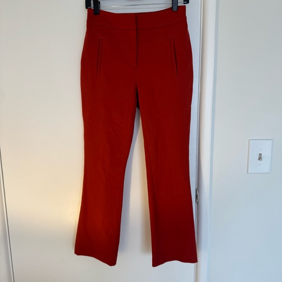 Veronica Beard Tani Ankle-Crop Boot-Cut Pants in Flame - Picture 5 of 15